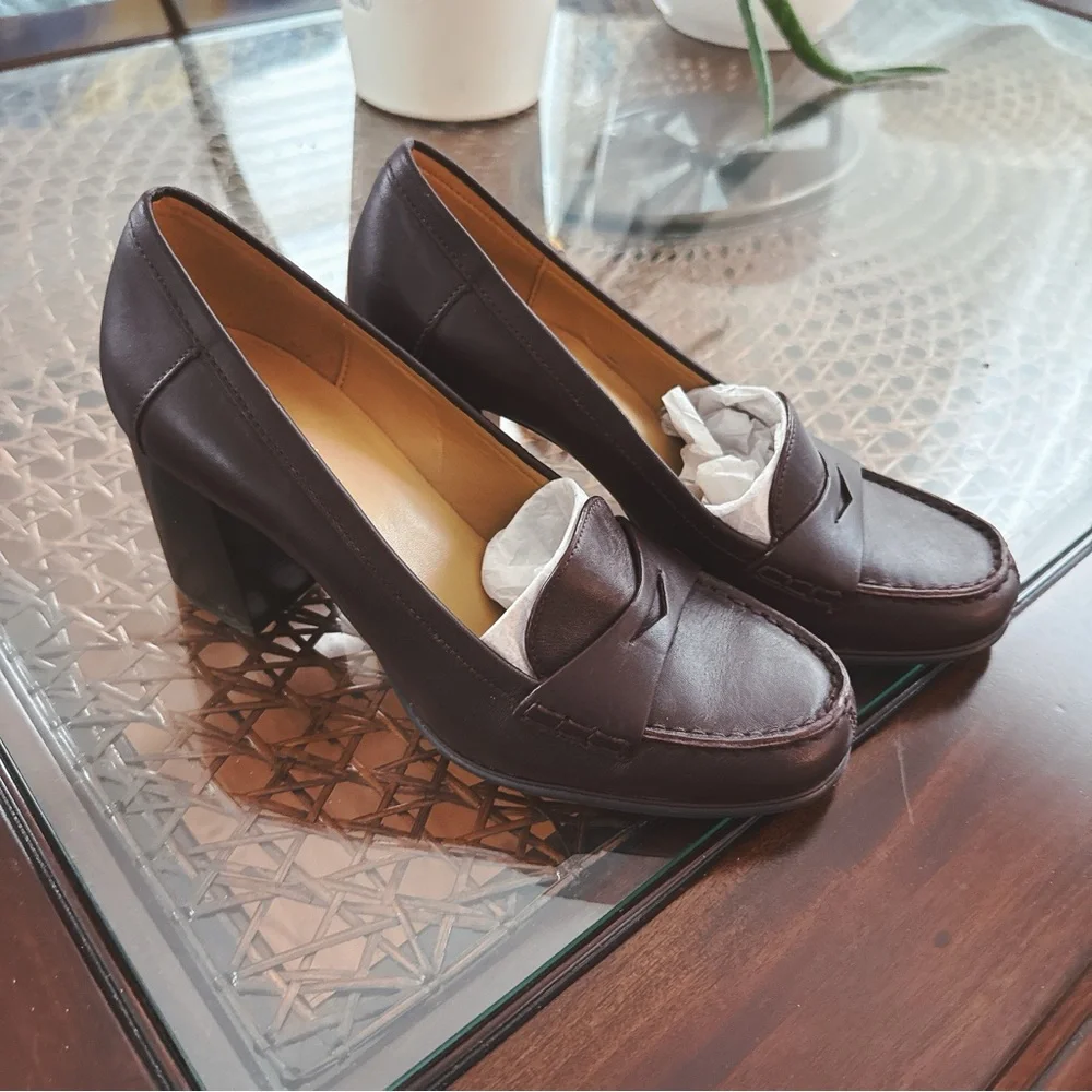 Michael Kors Burgundy Soft Leather Loafers - Picture 3 of 5